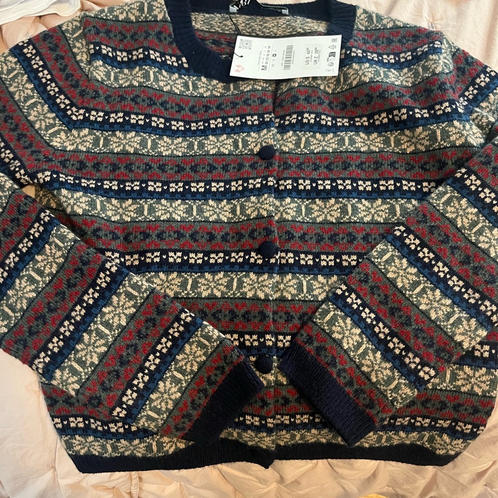 Patterned Cardigan Sweater from Zara . New with tags
